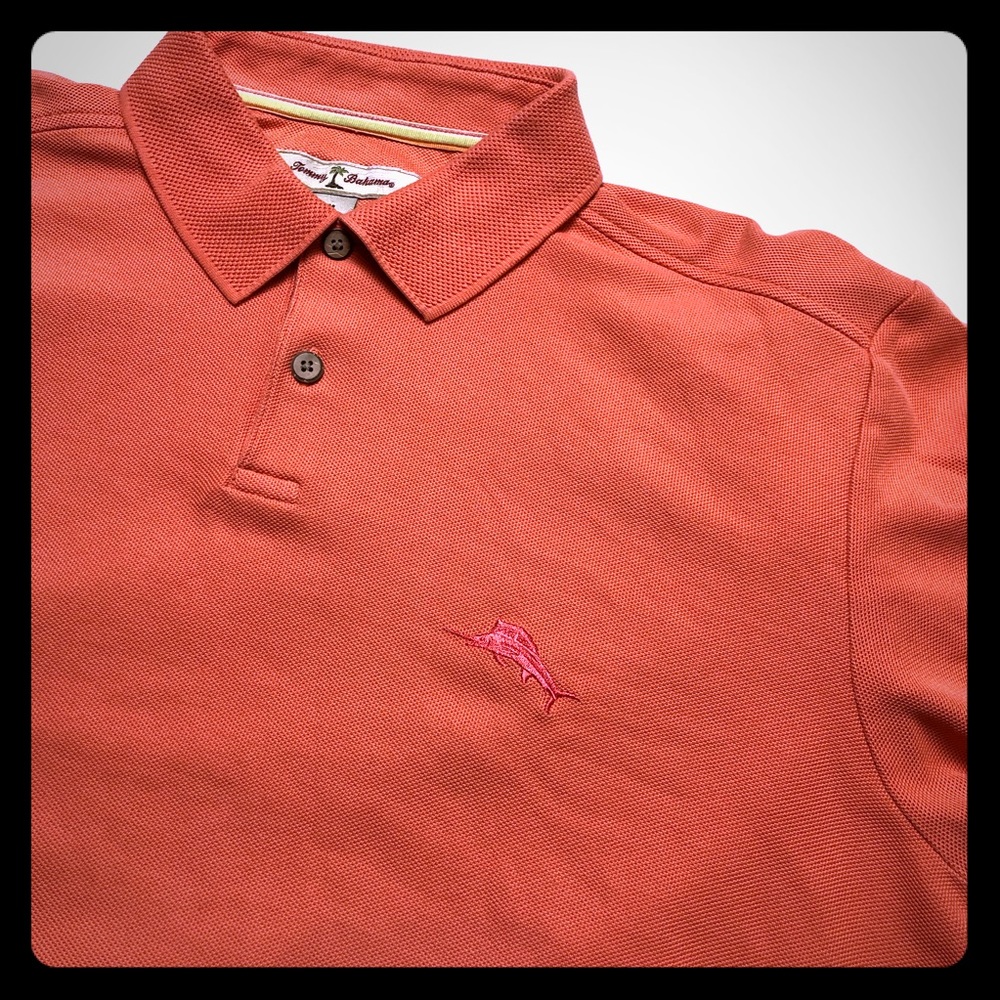 Tommy Bahama Peach Colored Polo Shirt Medium